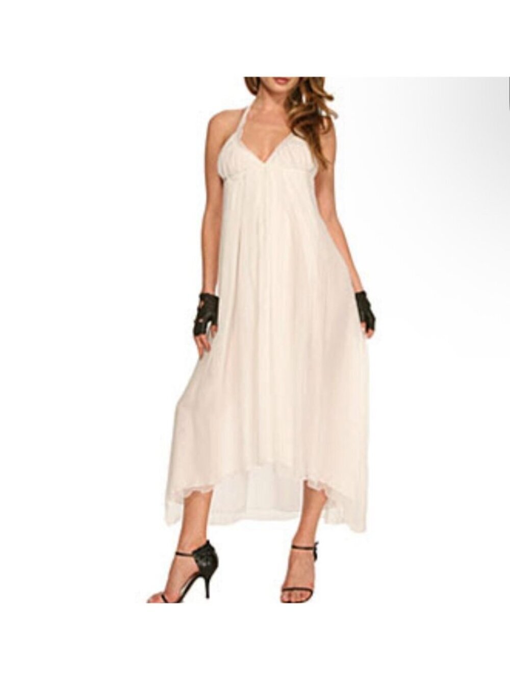 Kiki de Montparnasse White Silk Halter Maxi Dress Women’s Size M